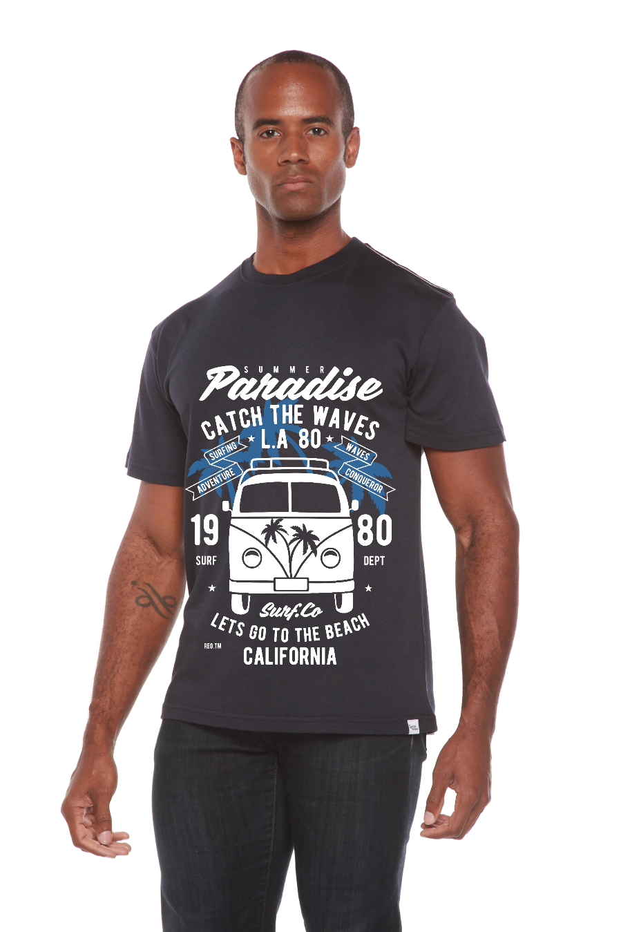 Catch The Waves Men's Bamboo Viscose/Organic Cotton Short Sleeve Graphic T-Shirt - The7Letter