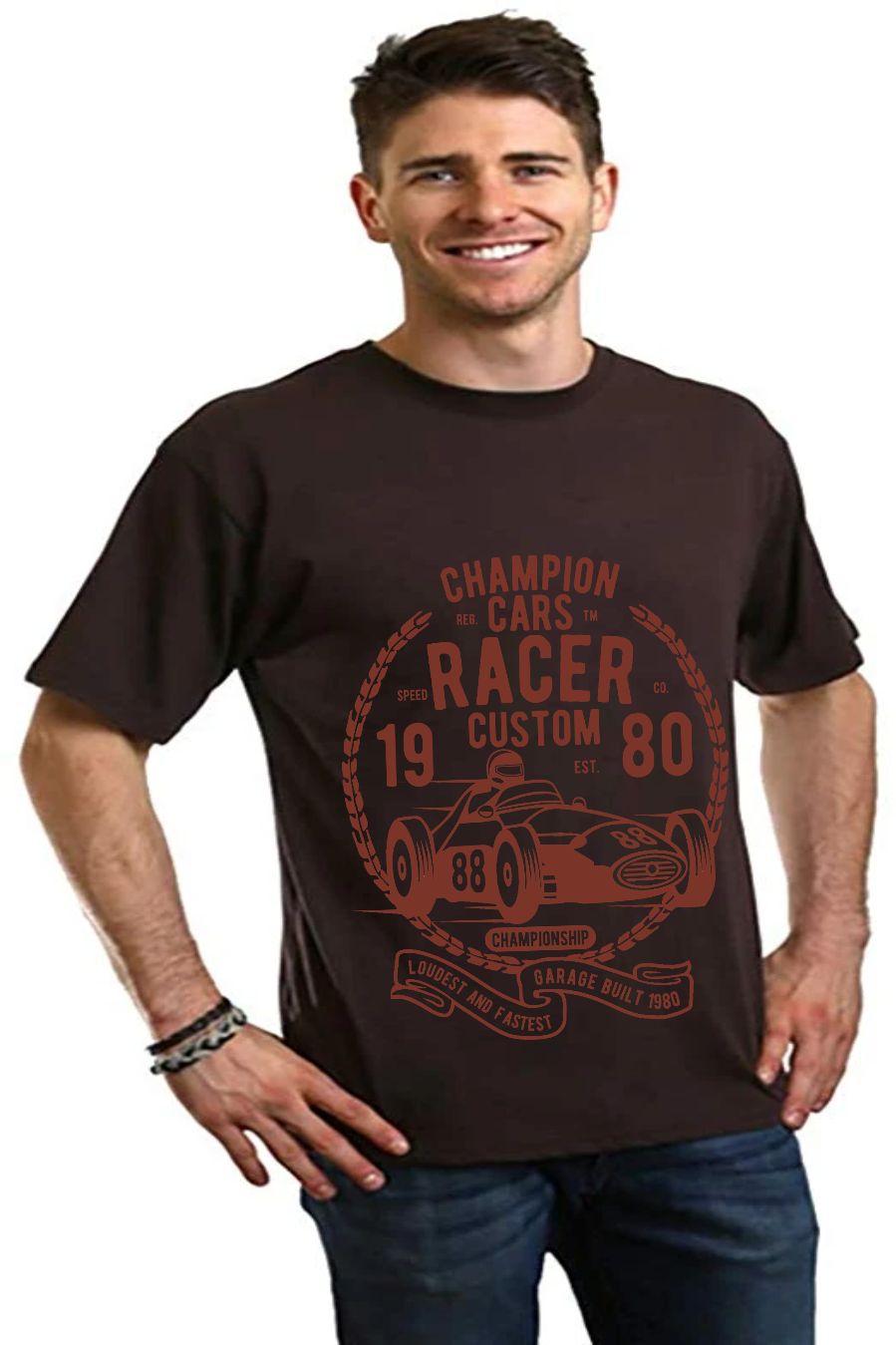 Champions Cars Men's Bamboo Viscose/Organic Cotton Short Sleeve Graphic T-Shirt - The7Letter
