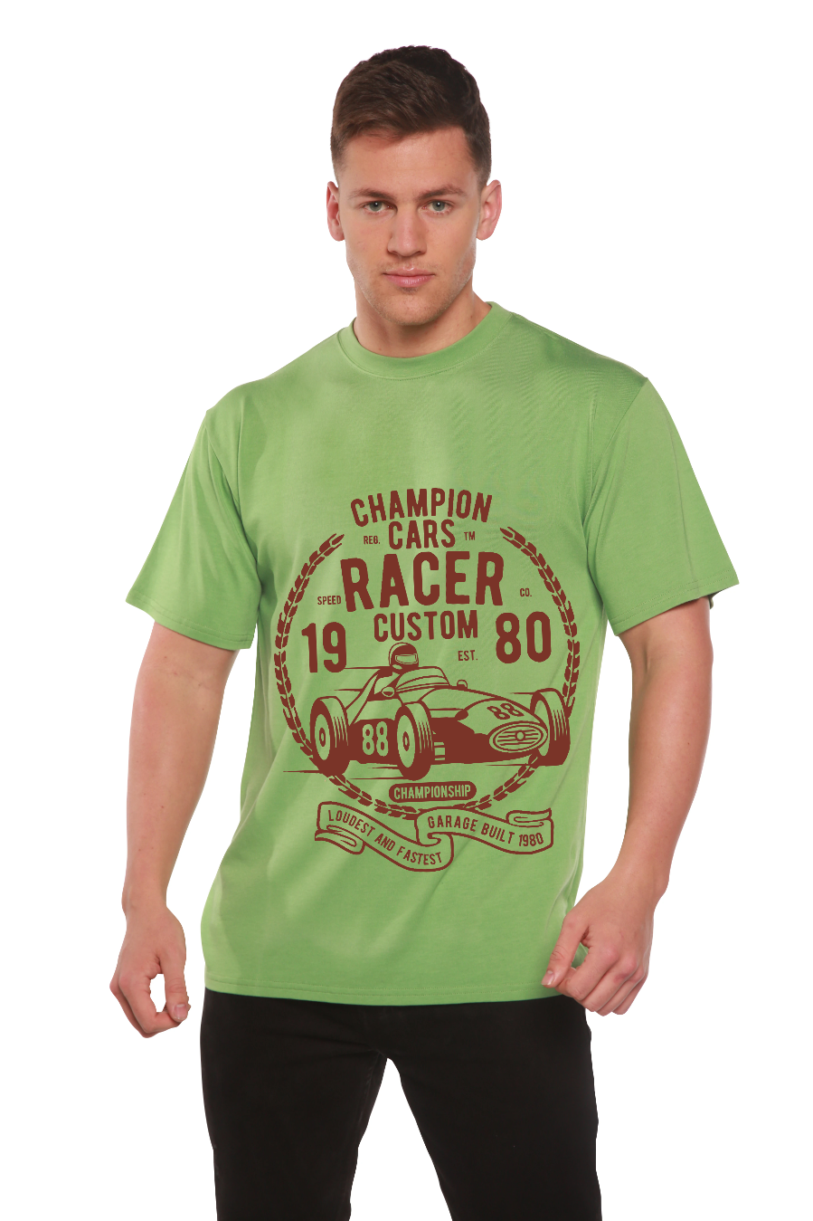 Champions Cars Men's Bamboo Viscose/Organic Cotton Short Sleeve Graphic T-Shirt - The7Letter