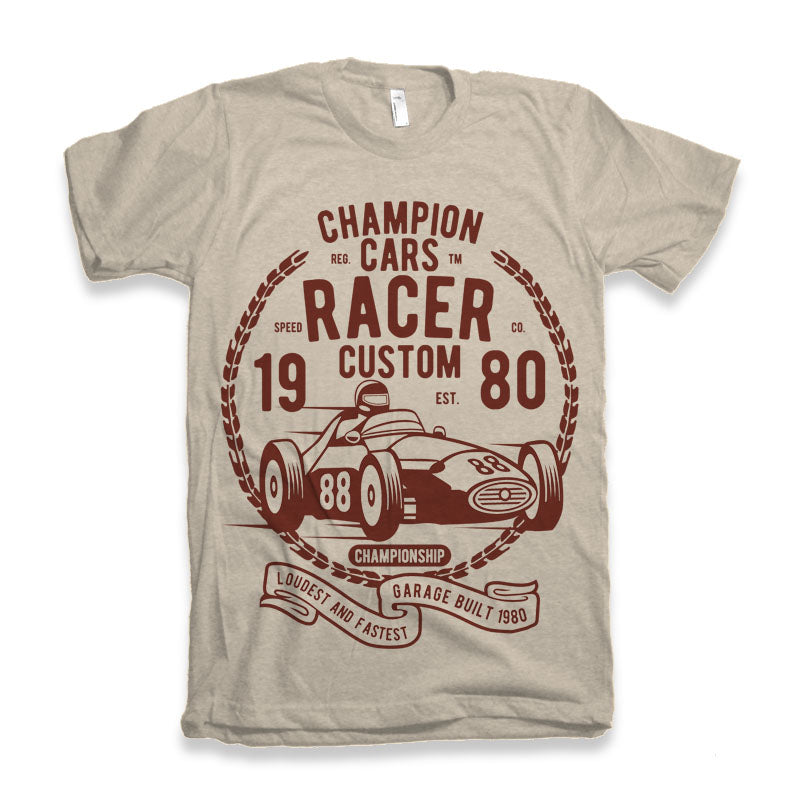 Champions Cars Men's Bamboo Viscose/Organic Cotton Short Sleeve Graphic T-Shirt - The7Letter
