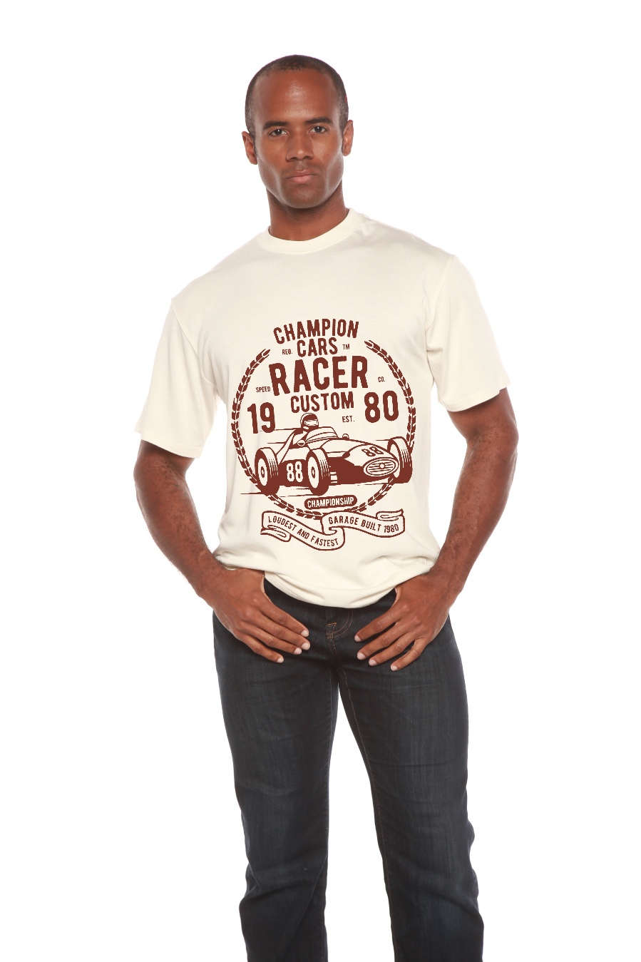 Champions Cars Men's Bamboo Viscose/Organic Cotton Short Sleeve Graphic T-Shirt - The7Letter