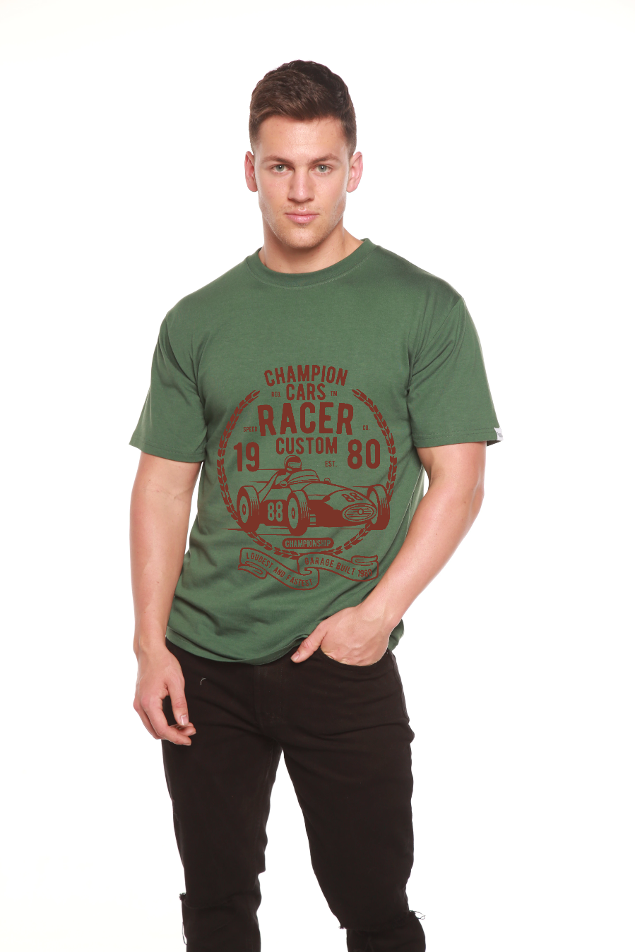 Champions Cars Men's Bamboo Viscose/Organic Cotton Short Sleeve Graphic T-Shirt - The7Letter