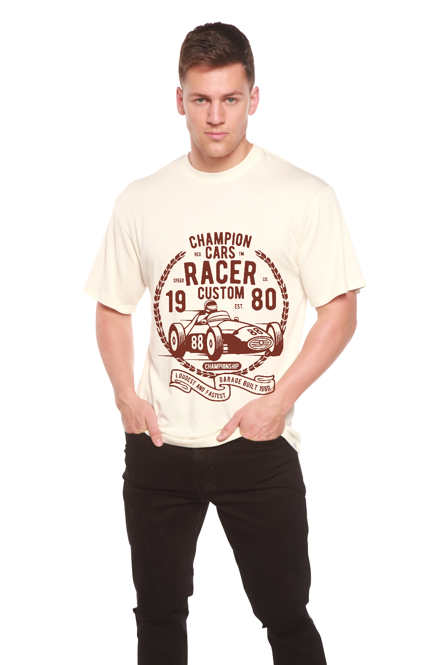 Champions Cars Men's Bamboo Viscose/Organic Cotton Short Sleeve Graphic T-Shirt - The7Letter