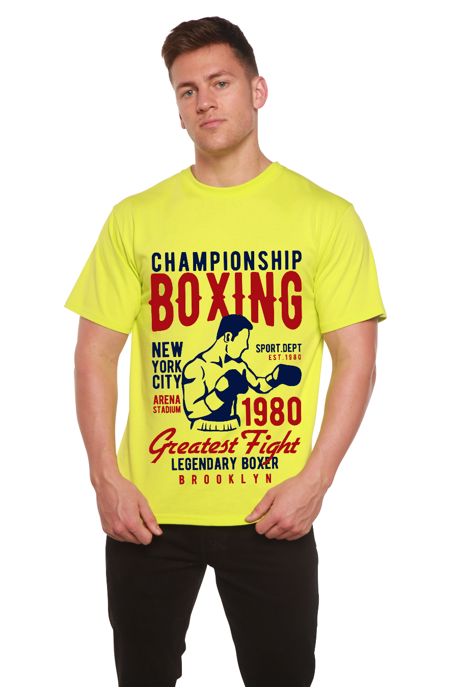 Championship Boxing Men's Bamboo Viscose/Organic Cotton Short Sleeve Graphic T-Shirt - The7Letter