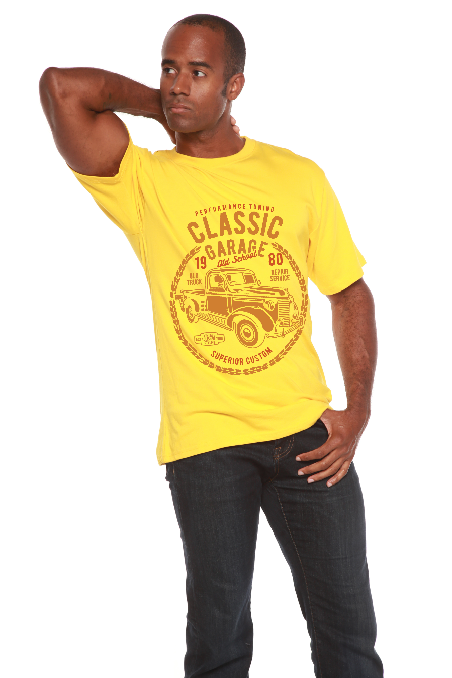 Classic Garage Men's Bamboo Viscose/Organic Cotton Short Sleeve Graphic T-Shirt - The7Letter