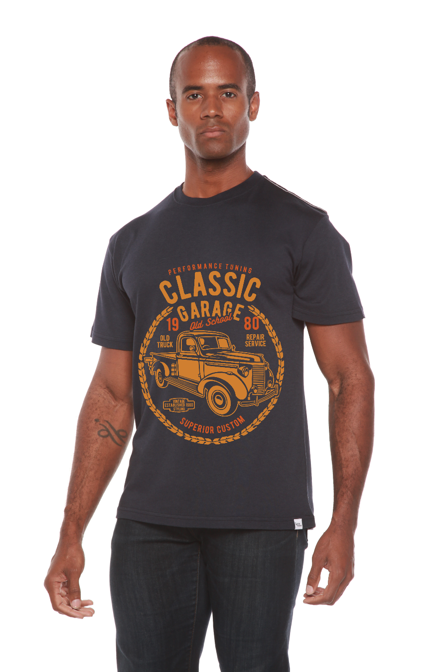 Classic Garage Men's Bamboo Viscose/Organic Cotton Short Sleeve Graphic T-Shirt - The7Letter