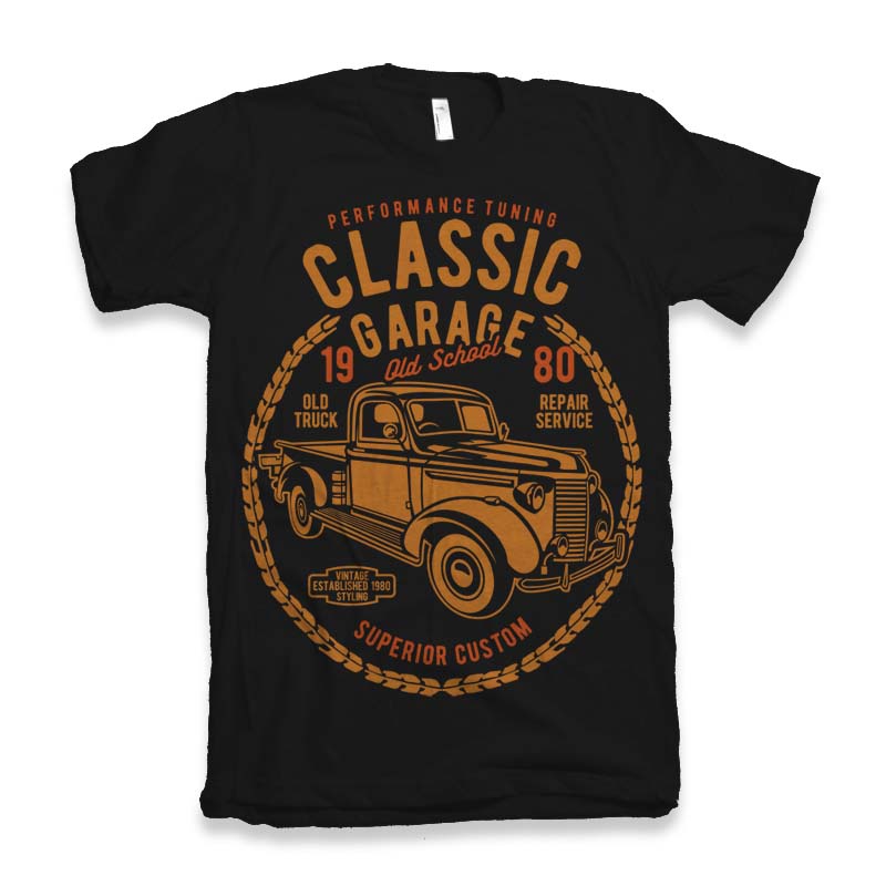 Classic Garage Men's Bamboo Viscose/Organic Cotton Short Sleeve Graphic T-Shirt - The7Letter