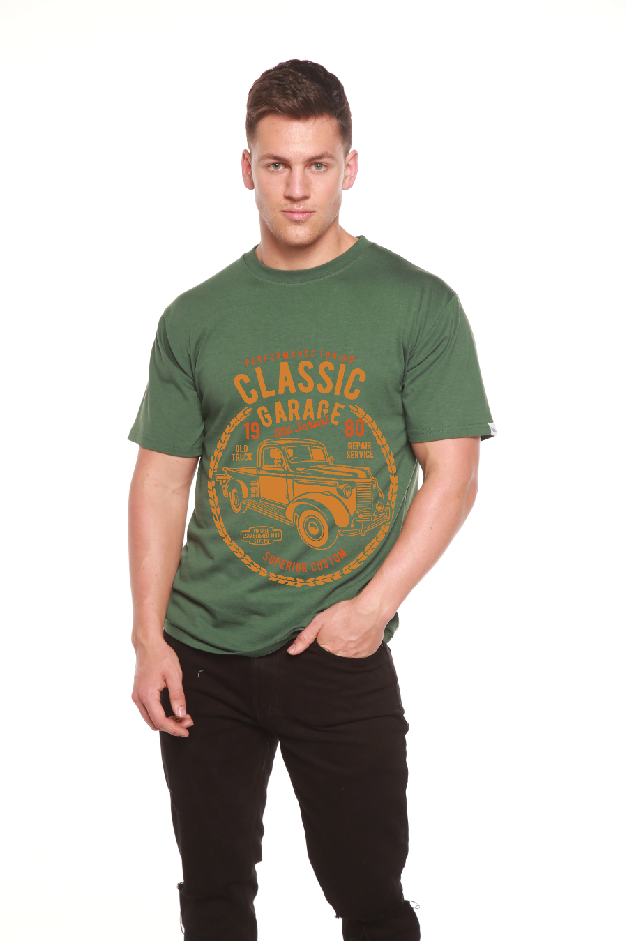 Classic Garage Men's Bamboo Viscose/Organic Cotton Short Sleeve Graphic T-Shirt - The7Letter