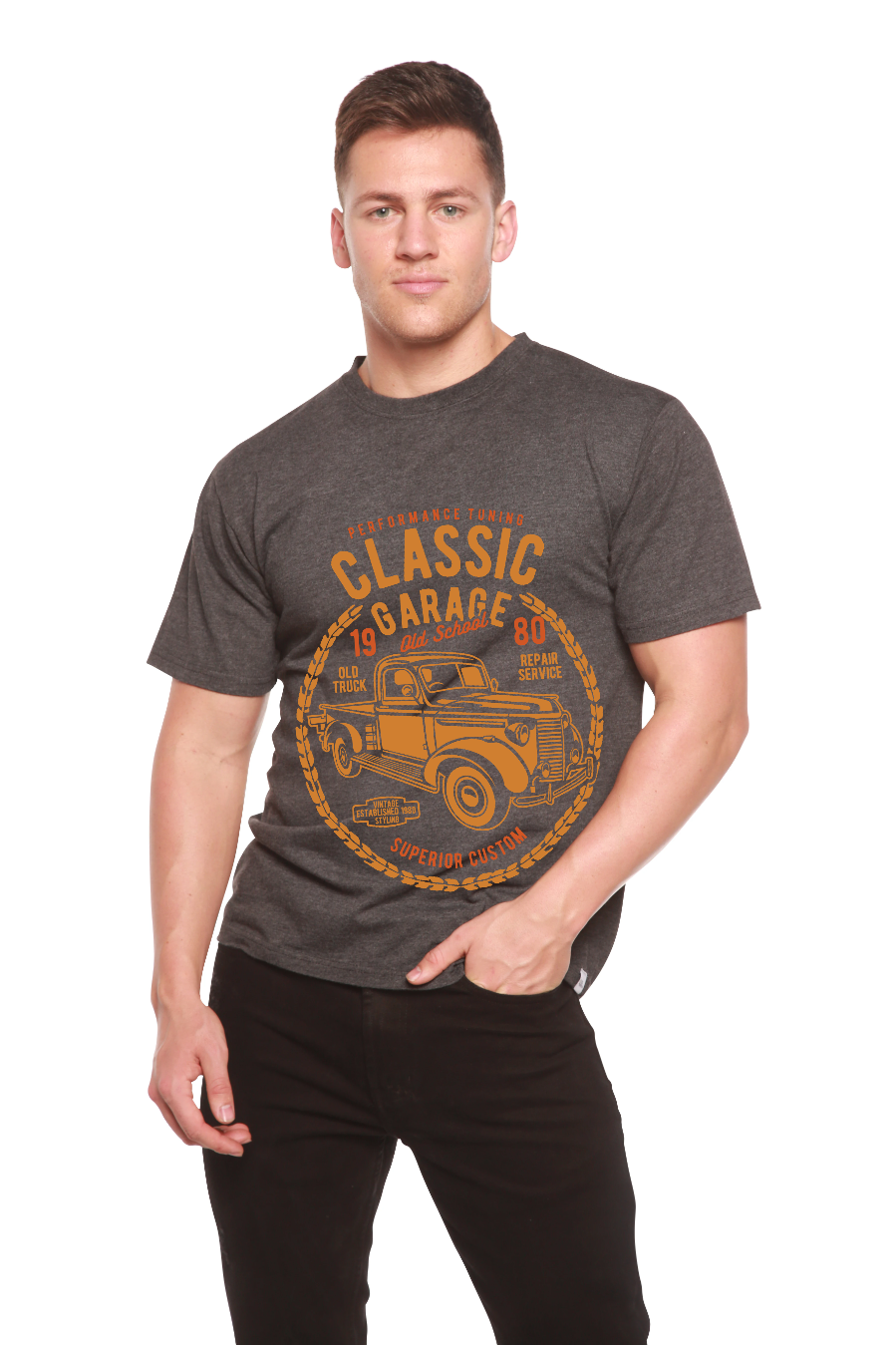 Classic Garage Men's Bamboo Viscose/Organic Cotton Short Sleeve Graphic T-Shirt - The7Letter
