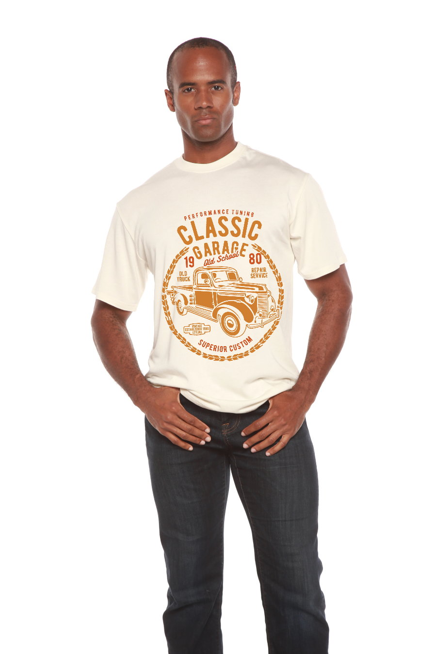 Classic Garage Men's Bamboo Viscose/Organic Cotton Short Sleeve Graphic T-Shirt - The7Letter