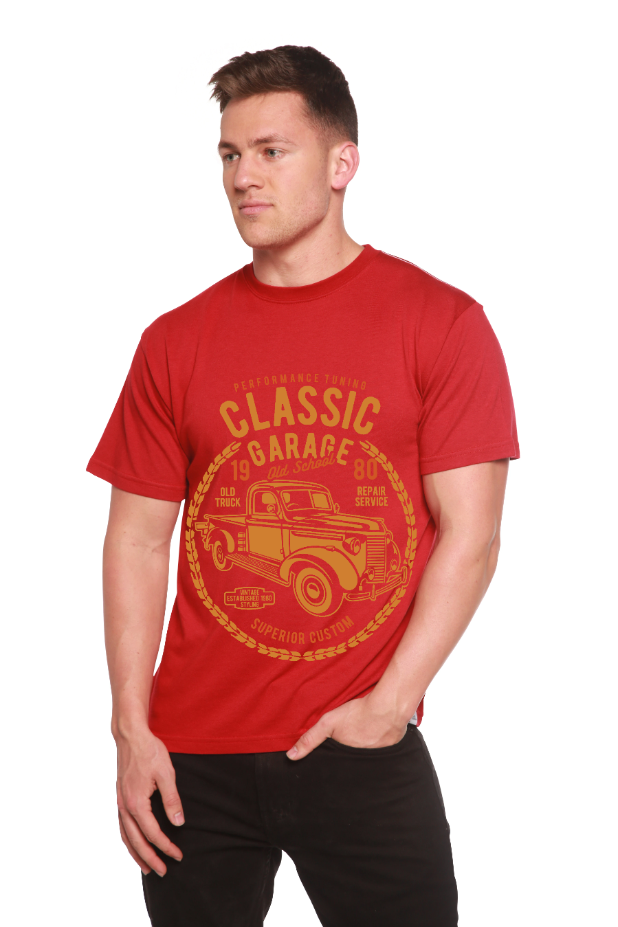 Classic Garage Men's Bamboo Viscose/Organic Cotton Short Sleeve Graphic T-Shirt - The7Letter