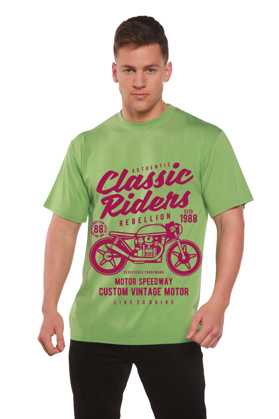 Classic Riders Men's Bamboo Viscose/Organic Cotton Short Sleeve Graphic T-Shirt - The7Letter