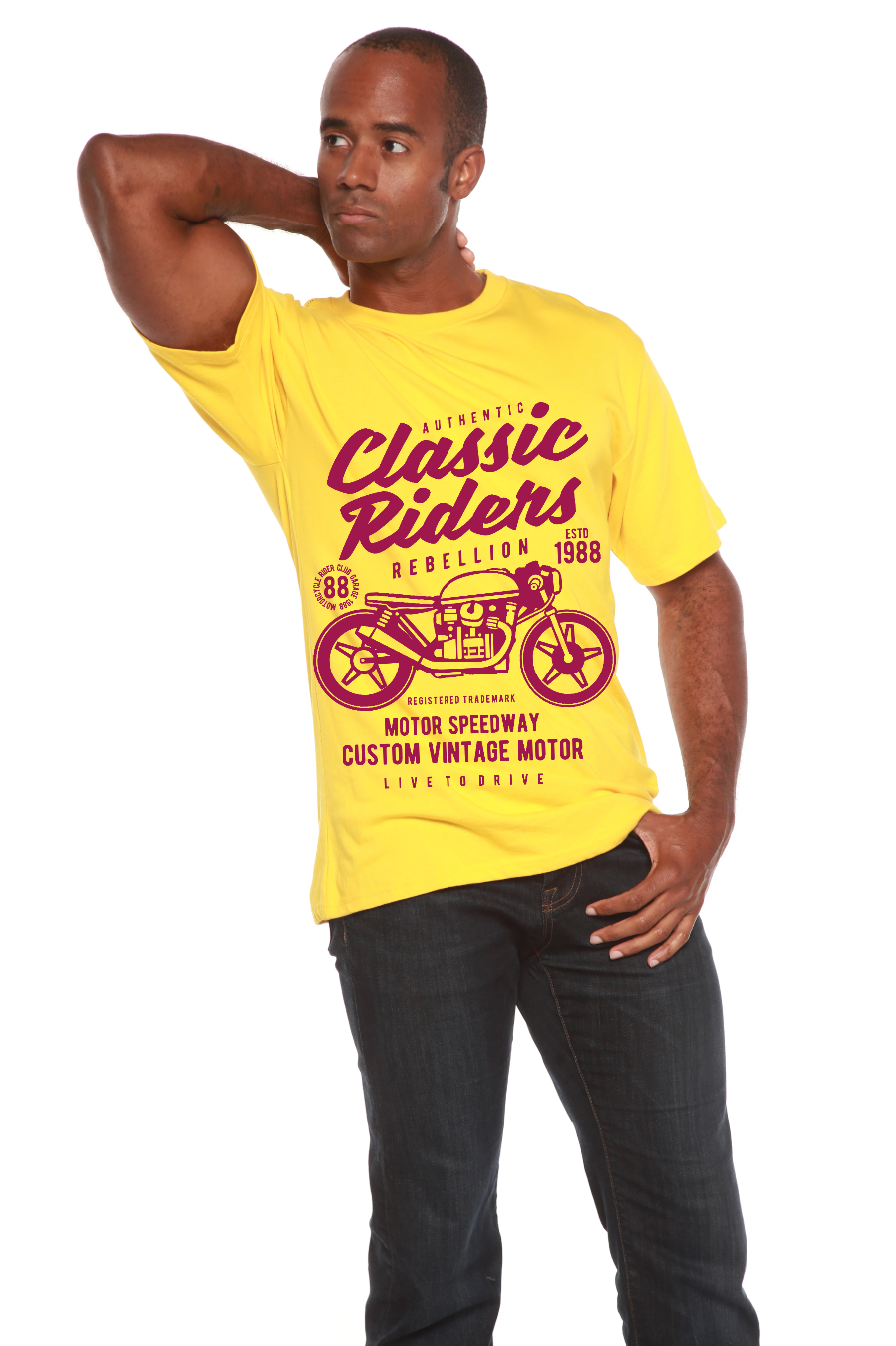 Classic Riders Men's Bamboo Viscose/Organic Cotton Short Sleeve Graphic T-Shirt - The7Letter