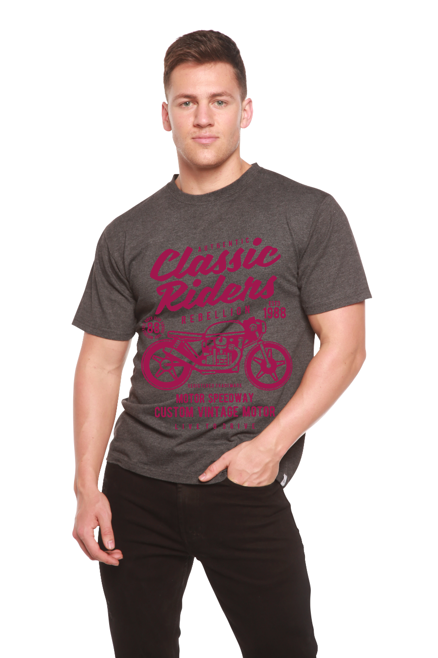 Classic Riders Men's Bamboo Viscose/Organic Cotton Short Sleeve Graphic T-Shirt - The7Letter