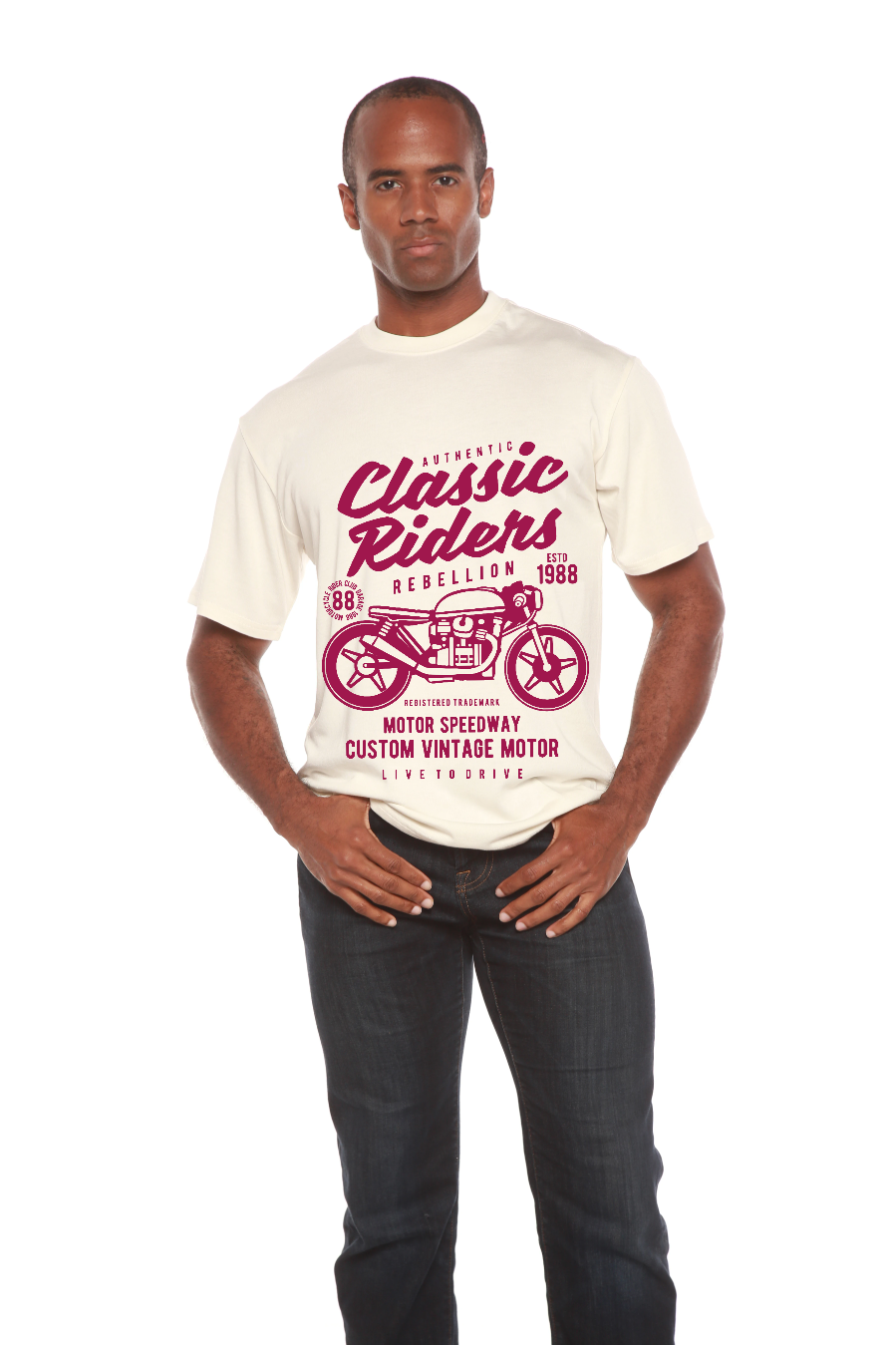 Classic Riders Men's Bamboo Viscose/Organic Cotton Short Sleeve Graphic T-Shirt - The7Letter