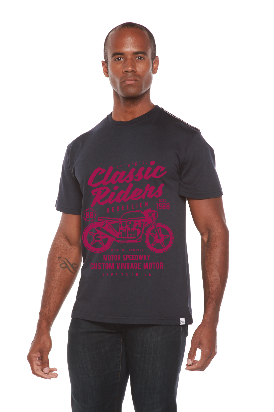 Classic Riders Men's Bamboo Viscose/Organic Cotton Short Sleeve Graphic T-Shirt - The7Letter