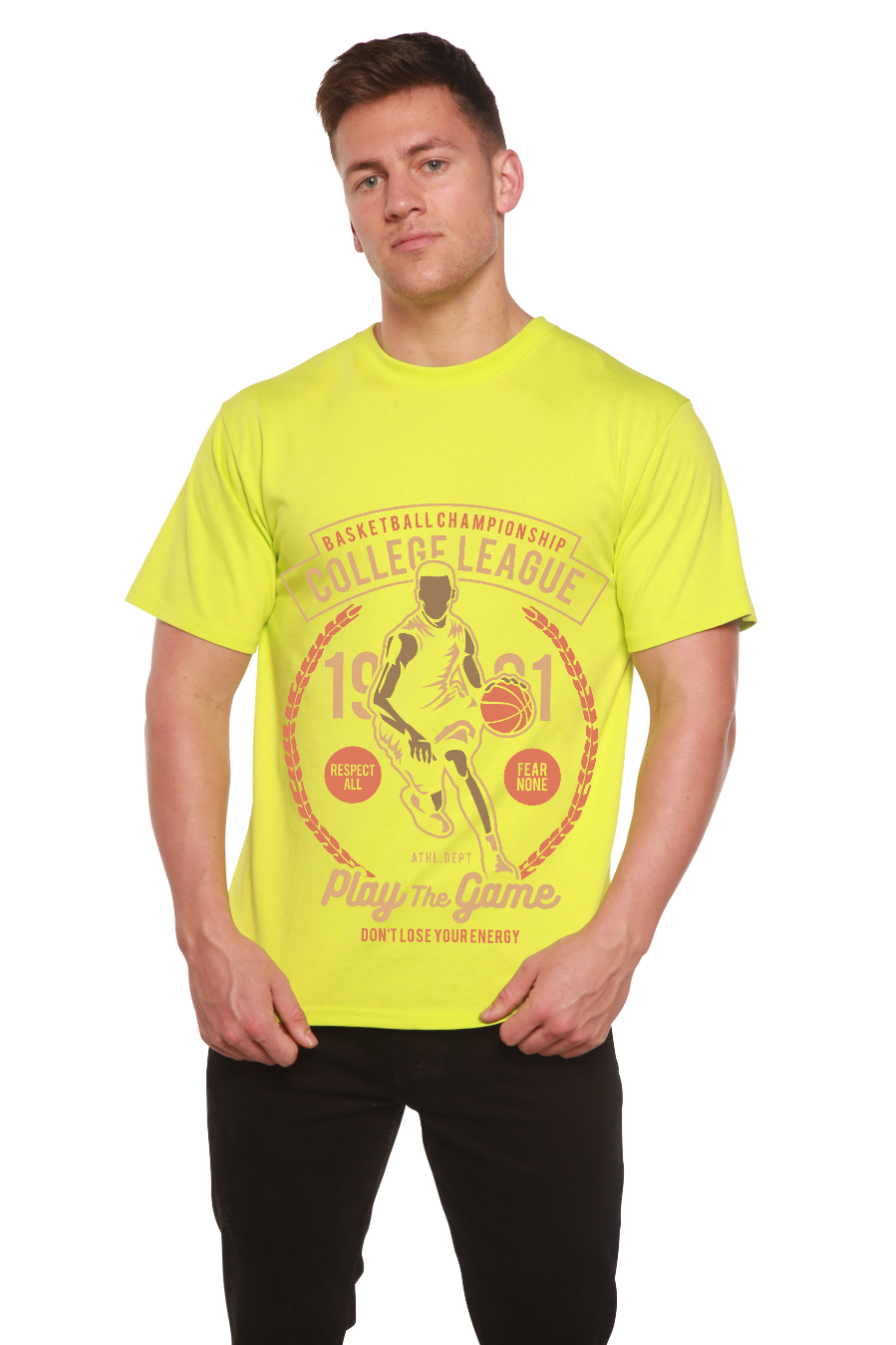 College League Men's Bamboo Viscose/Organic Cotton Short Sleeve Graphic T-Shirt - The7Letter