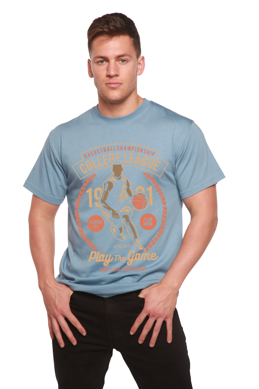 College League Men's Bamboo Viscose/Organic Cotton Short Sleeve Graphic T-Shirt - The7Letter