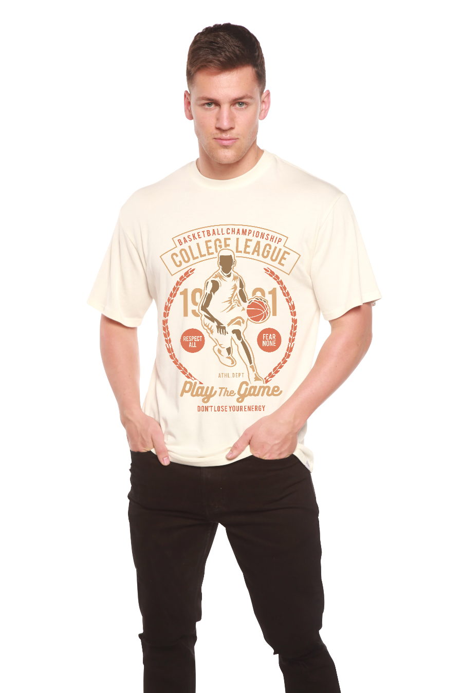 College League Men's Bamboo Viscose/Organic Cotton Short Sleeve Graphic T-Shirt - The7Letter