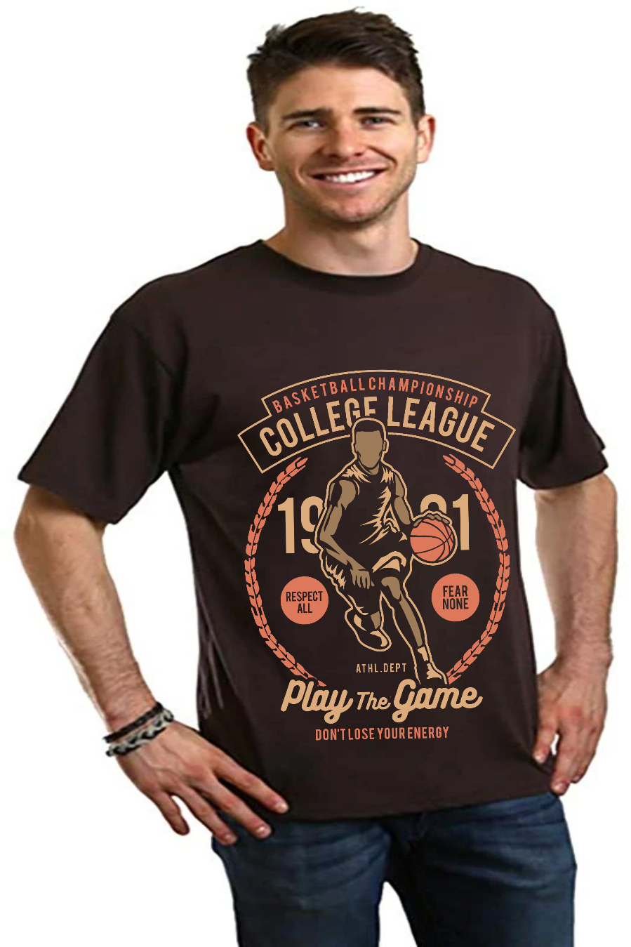 College League Men's Bamboo Viscose/Organic Cotton Short Sleeve Graphic T-Shirt - The7Letter