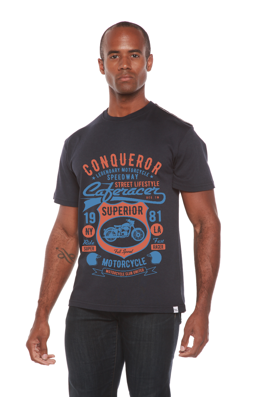 Conqueror Speedway Men's Bamboo Viscose/Organic Cotton Short Sleeve Graphic T-Shirt - The7Letter