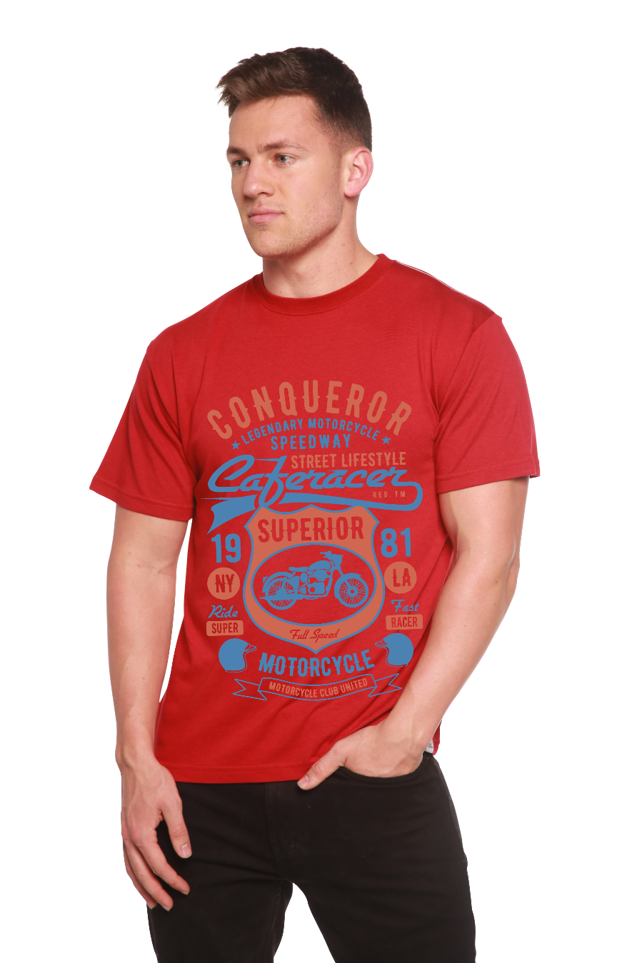 Conqueror Speedway Men's Bamboo Viscose/Organic Cotton Short Sleeve Graphic T-Shirt - The7Letter