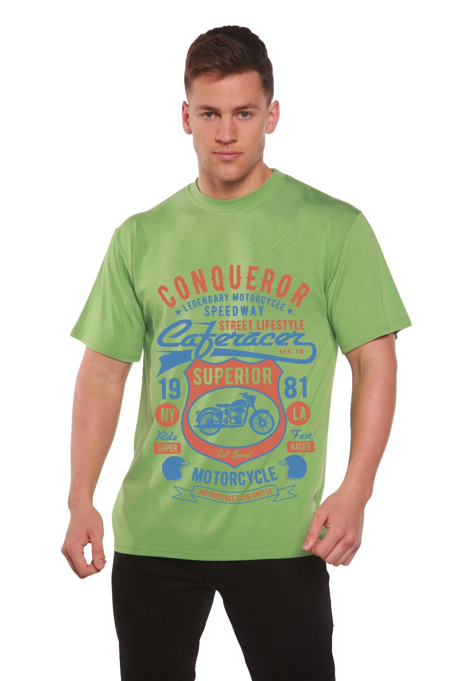 Conqueror Speedway Men's Bamboo Viscose/Organic Cotton Short Sleeve Graphic T-Shirt - The7Letter