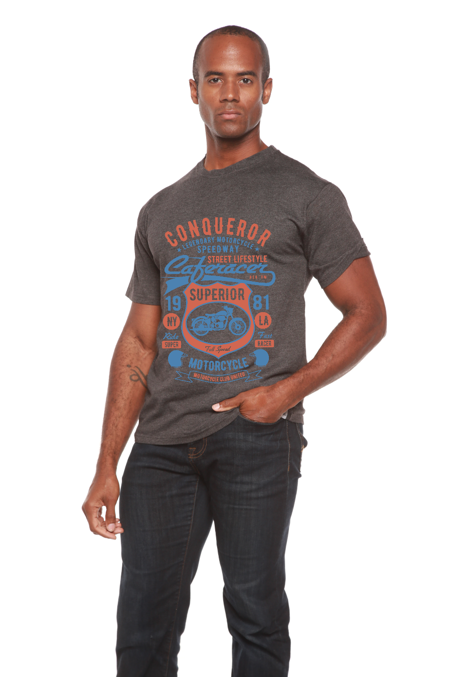 Conqueror Speedway Men's Bamboo Viscose/Organic Cotton Short Sleeve Graphic T-Shirt - The7Letter