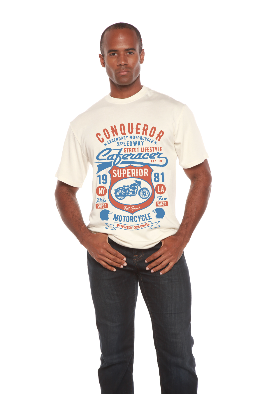 Conqueror Speedway Men's Bamboo Viscose/Organic Cotton Short Sleeve Graphic T-Shirt - The7Letter