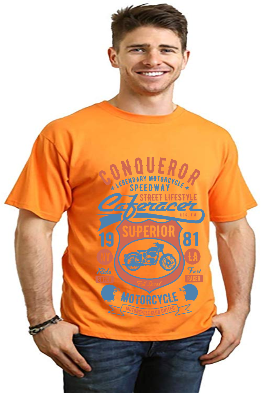 Conqueror Speedway Men's Bamboo Viscose/Organic Cotton Short Sleeve Graphic T-Shirt - The7Letter