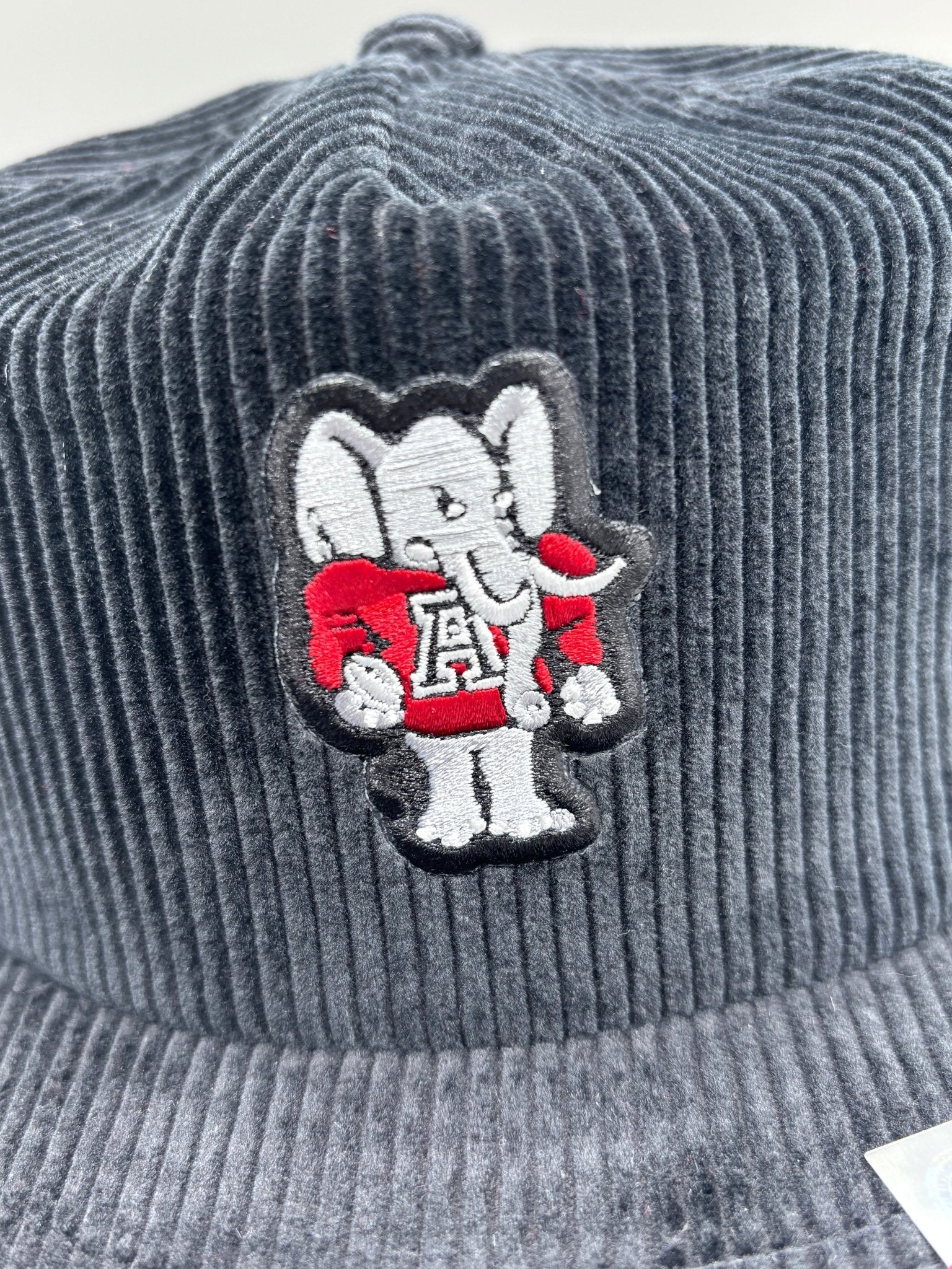 Corduroy Big Al Patch Snapback Hat - Black