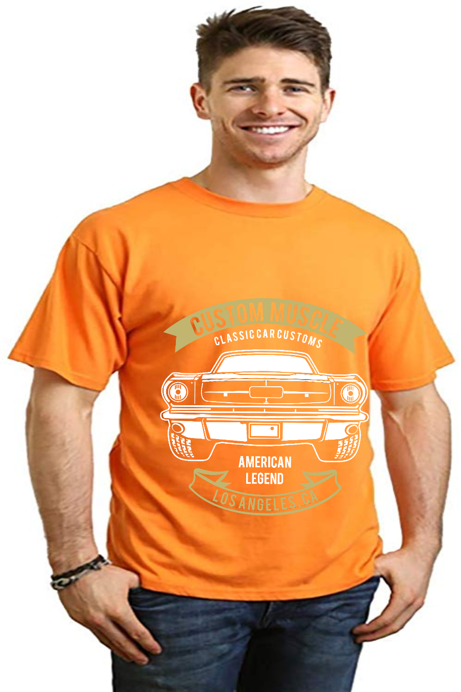 Custom Muscle Men's Bamboo Viscose/Organic Cotton Short Sleeve Graphic T-Shirt - The7Letter