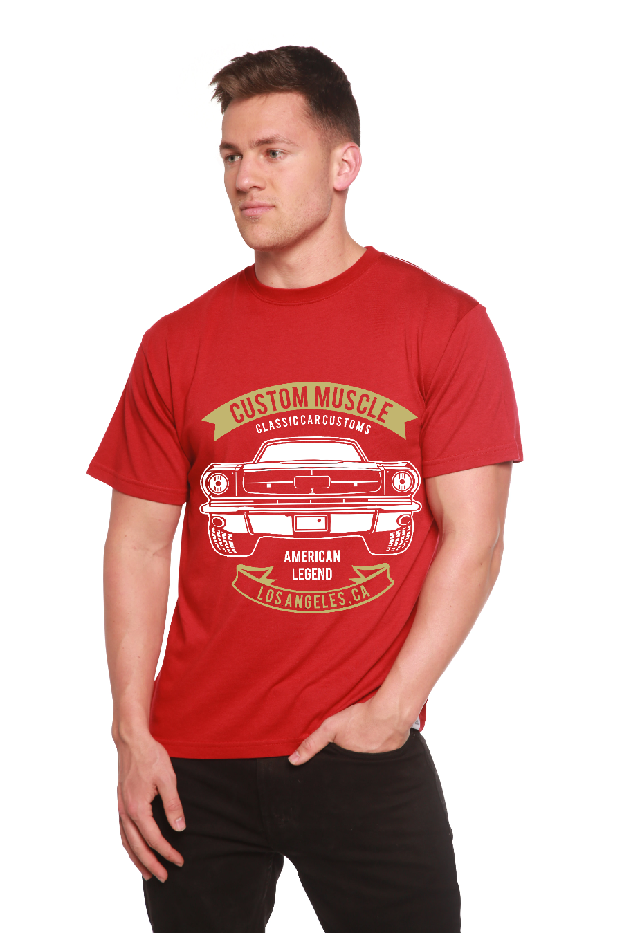 Custom Muscle Men's Bamboo Viscose/Organic Cotton Short Sleeve Graphic T-Shirt - The7Letter