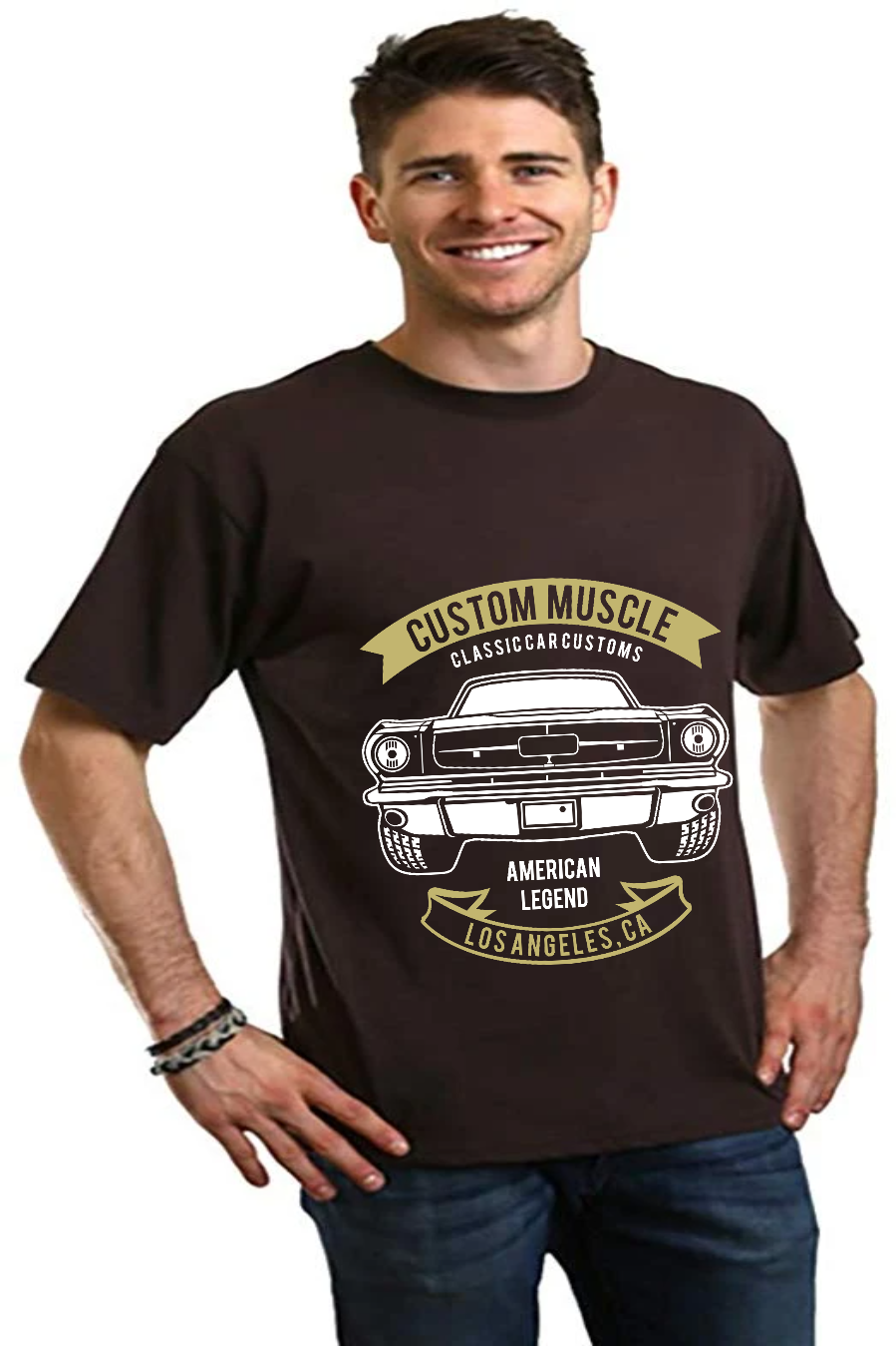 Custom Muscle Men's Bamboo Viscose/Organic Cotton Short Sleeve Graphic T-Shirt - The7Letter