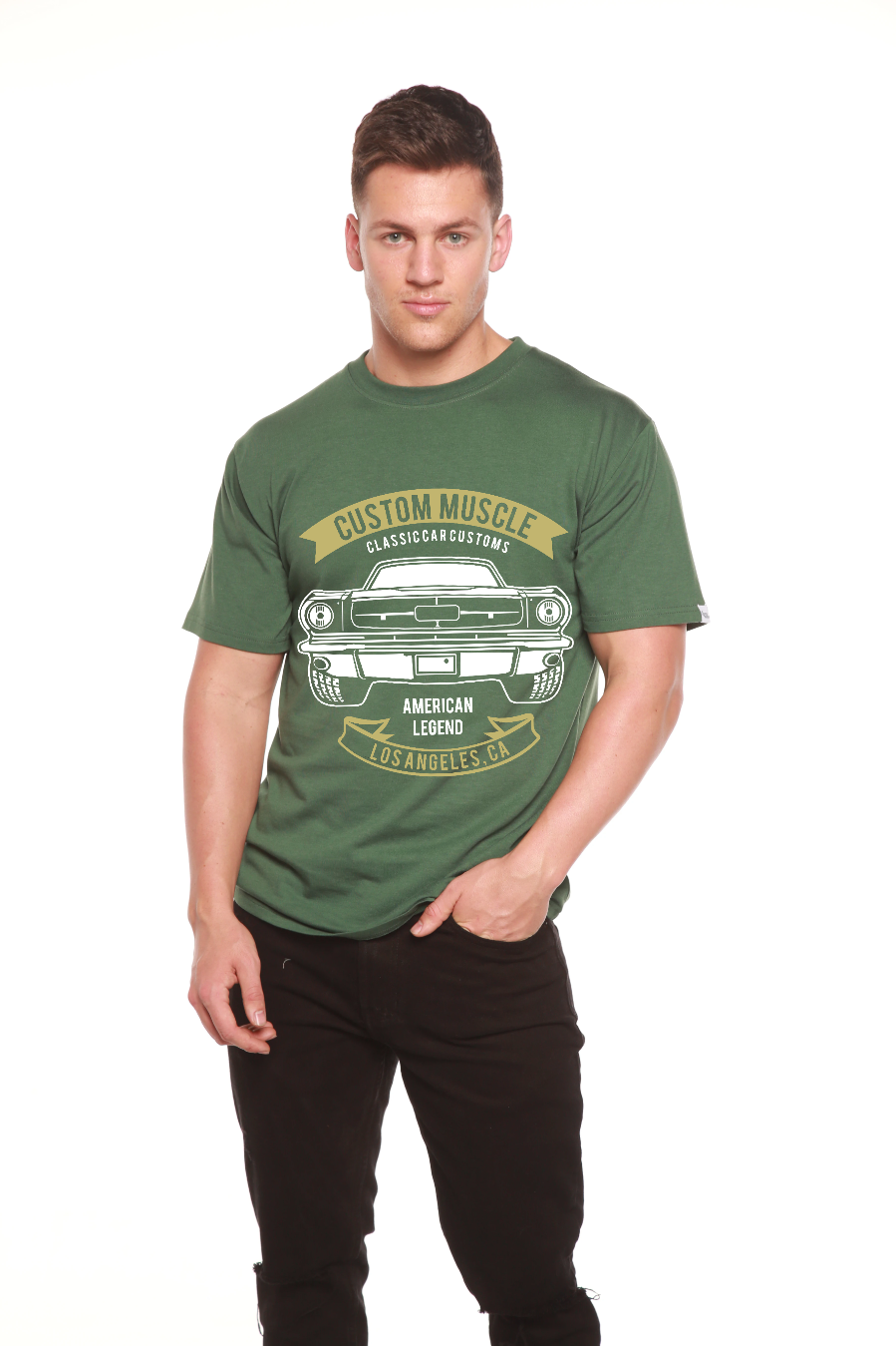 Custom Muscle Men's Bamboo Viscose/Organic Cotton Short Sleeve Graphic T-Shirt - The7Letter