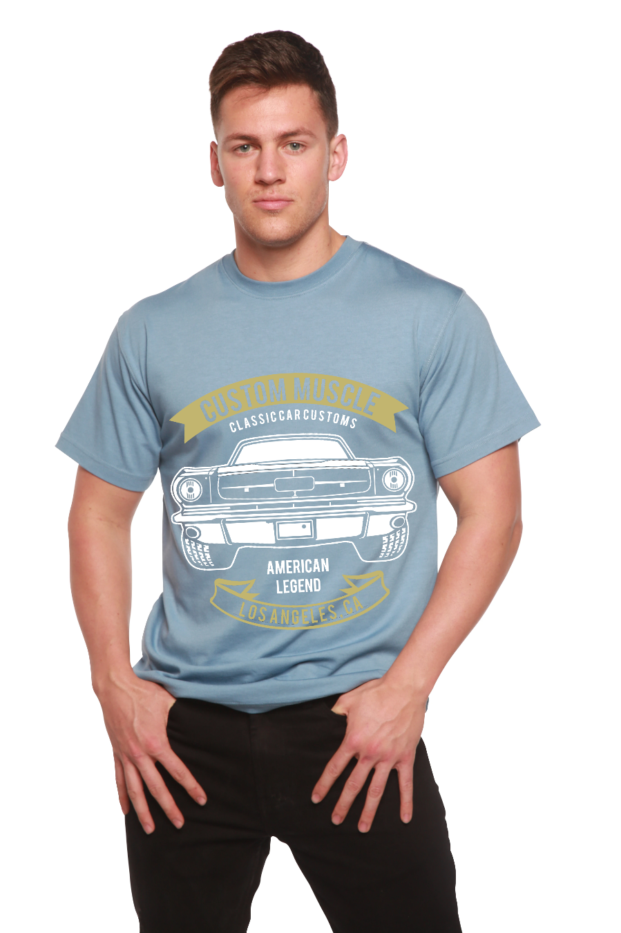 Custom Muscle Men's Bamboo Viscose/Organic Cotton Short Sleeve Graphic T-Shirt - The7Letter
