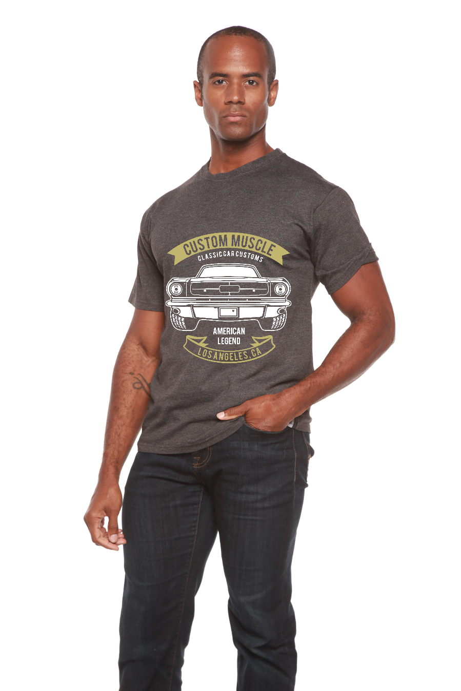 Custom Muscle Men's Bamboo Viscose/Organic Cotton Short Sleeve Graphic T-Shirt - The7Letter