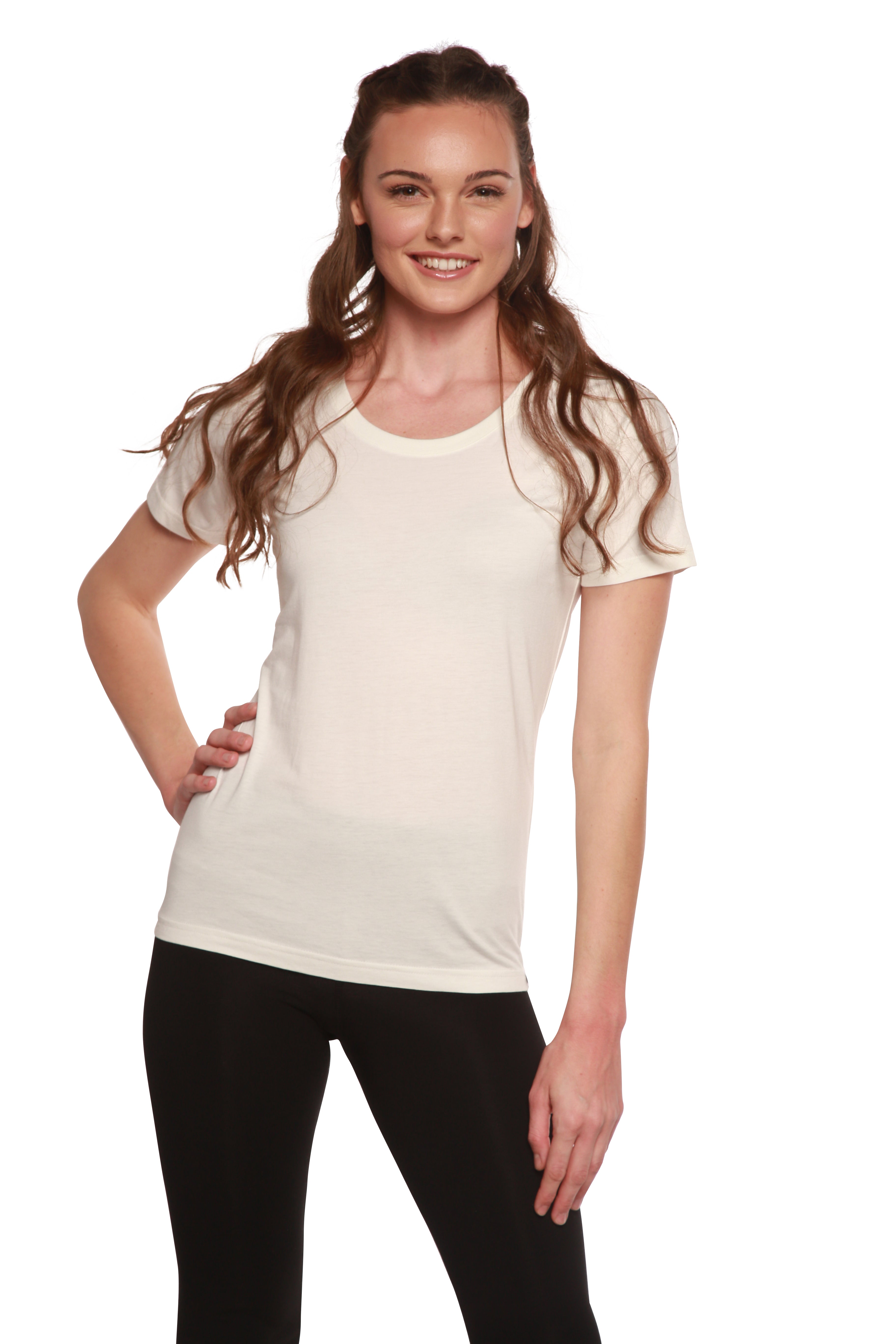 Custom Printed Women's Bamboo/Cotton Short Sleeve Scoop Neck Graphic T-Shirt - The7Letter