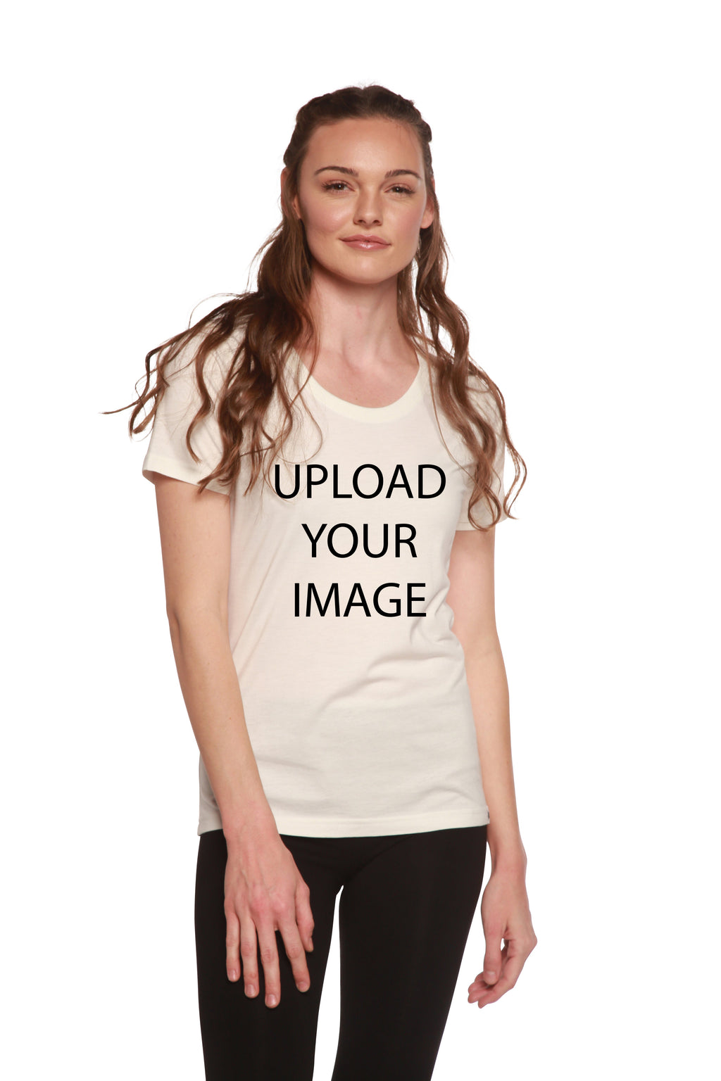 Custom Printed Women's Bamboo/Cotton Short Sleeve Scoop Neck Graphic T-Shirt - The7Letter