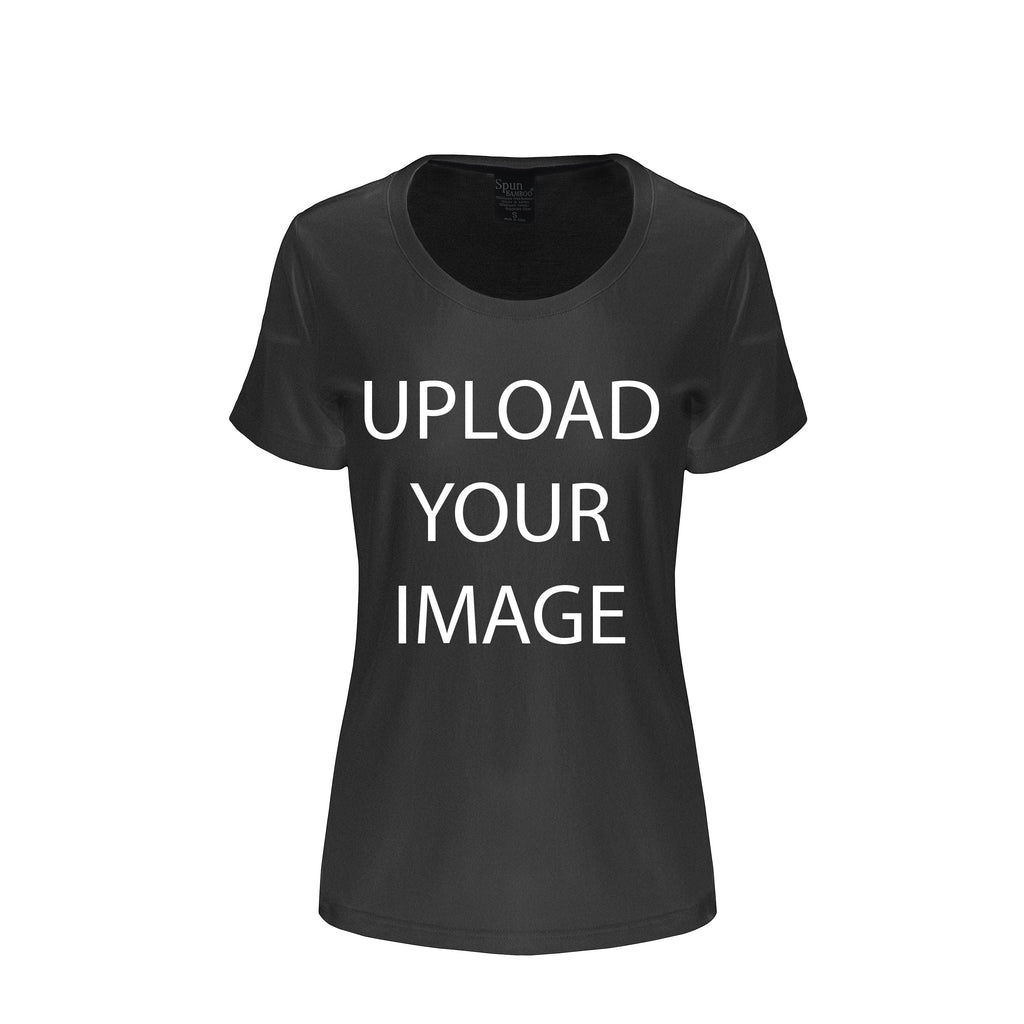 Custom Printed Women's Bamboo/Cotton Short Sleeve Scoop Neck Graphic T-Shirt - The7Letter