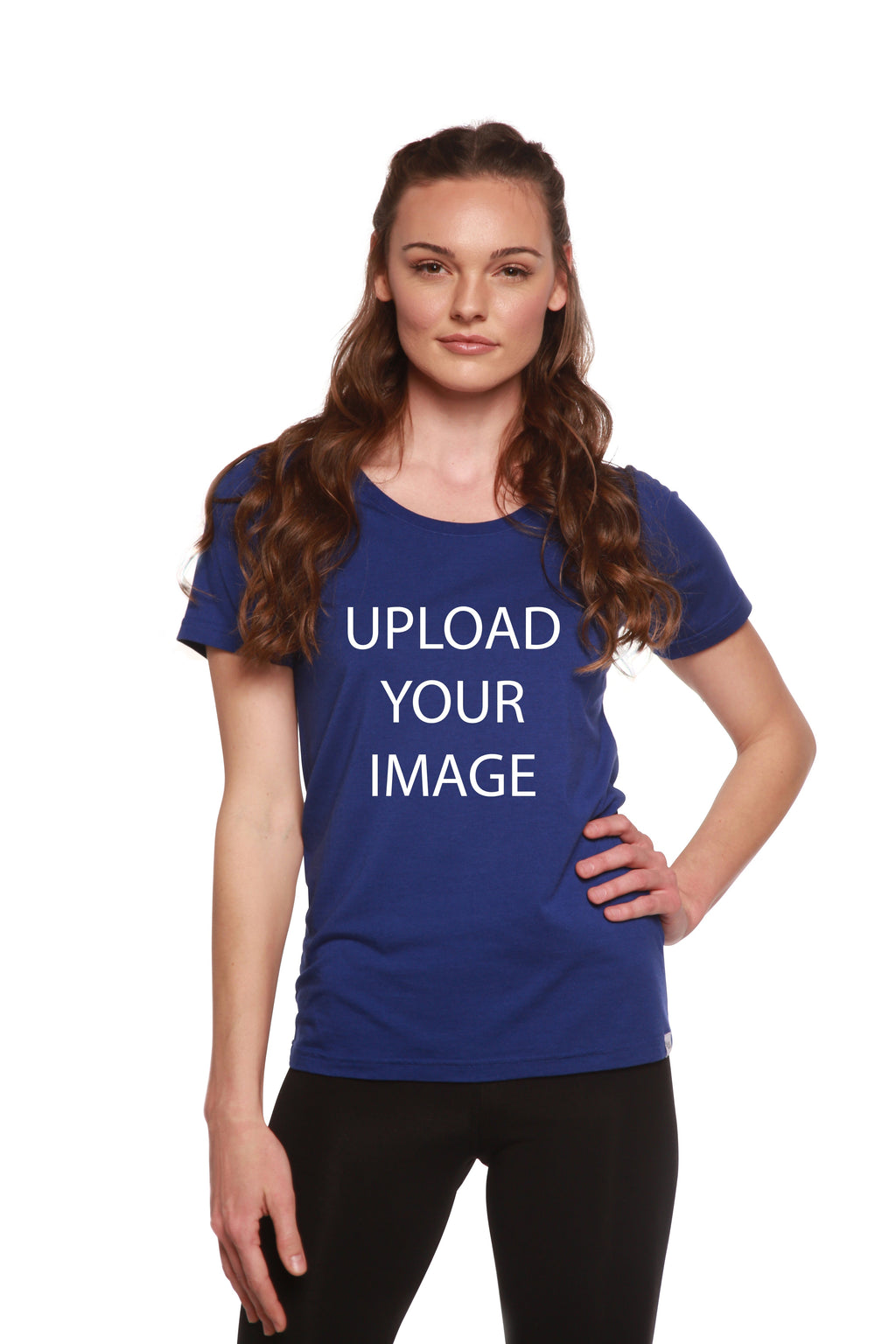 Custom Printed Women's Bamboo/Cotton Short Sleeve Scoop Neck Graphic T-Shirt - The7Letter