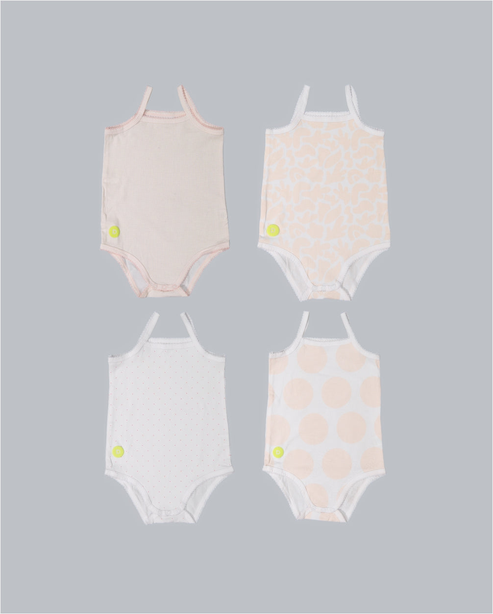 Baby Girl Sleeveless 4pc Onesie Set - The7Letter