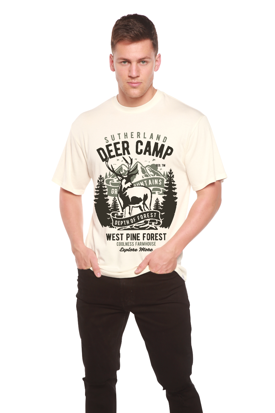 Deer Camp Men's Bamboo Viscose/Organic Cotton Short Sleeve Graphic T-Shirt - The7Letter