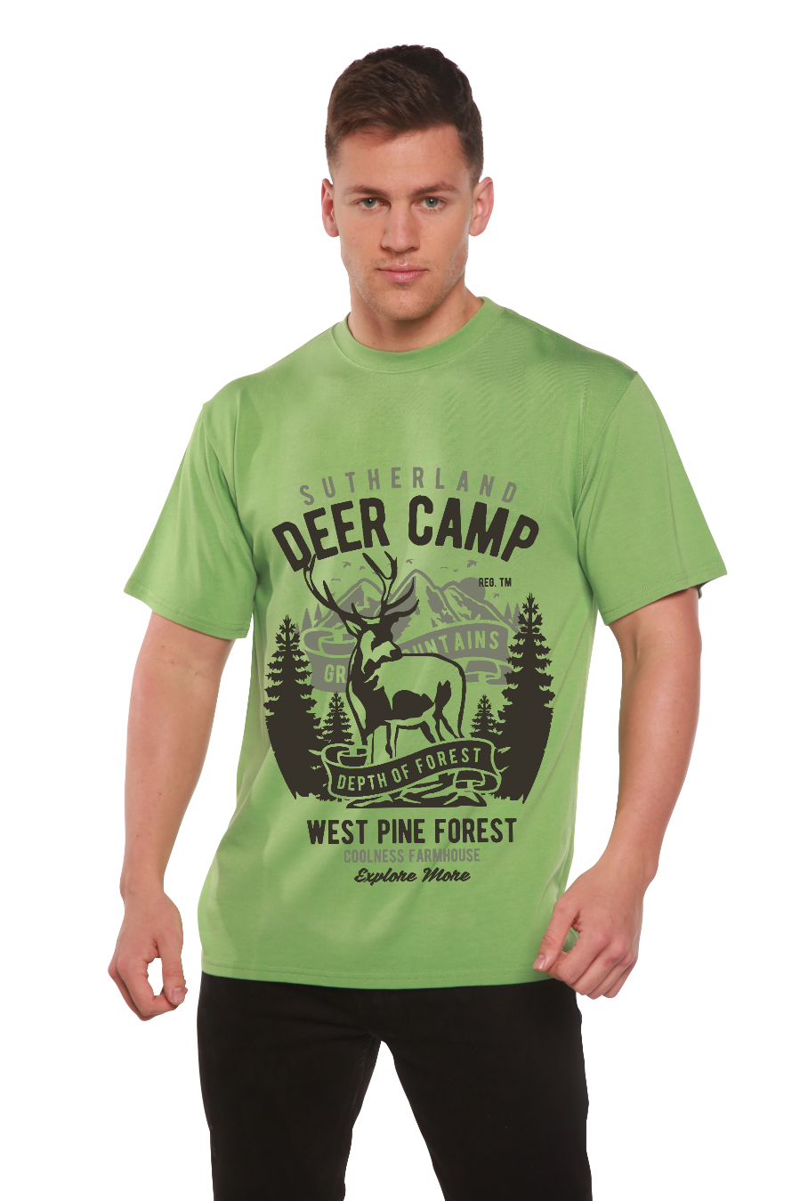 Deer Camp Men's Bamboo Viscose/Organic Cotton Short Sleeve Graphic T-Shirt - The7Letter