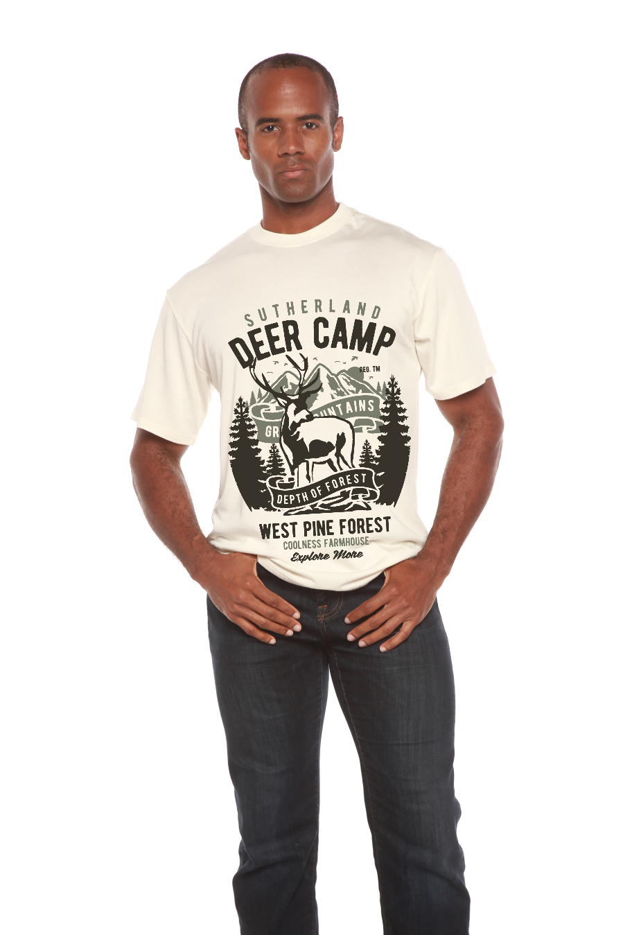 Deer Camp Men's Bamboo Viscose/Organic Cotton Short Sleeve Graphic T-Shirt - The7Letter