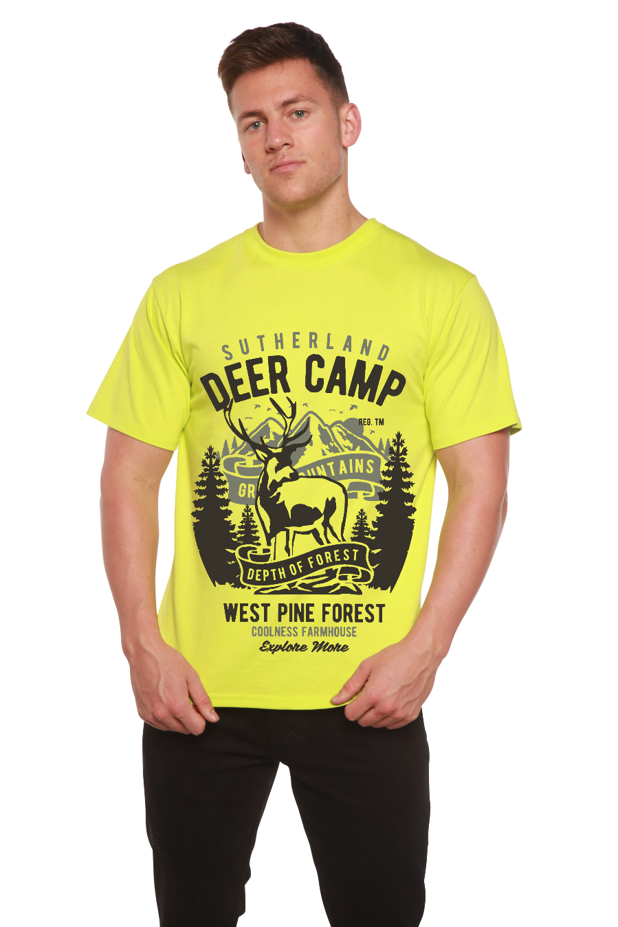 Deer Camp Men's Bamboo Viscose/Organic Cotton Short Sleeve Graphic T-Shirt - The7Letter