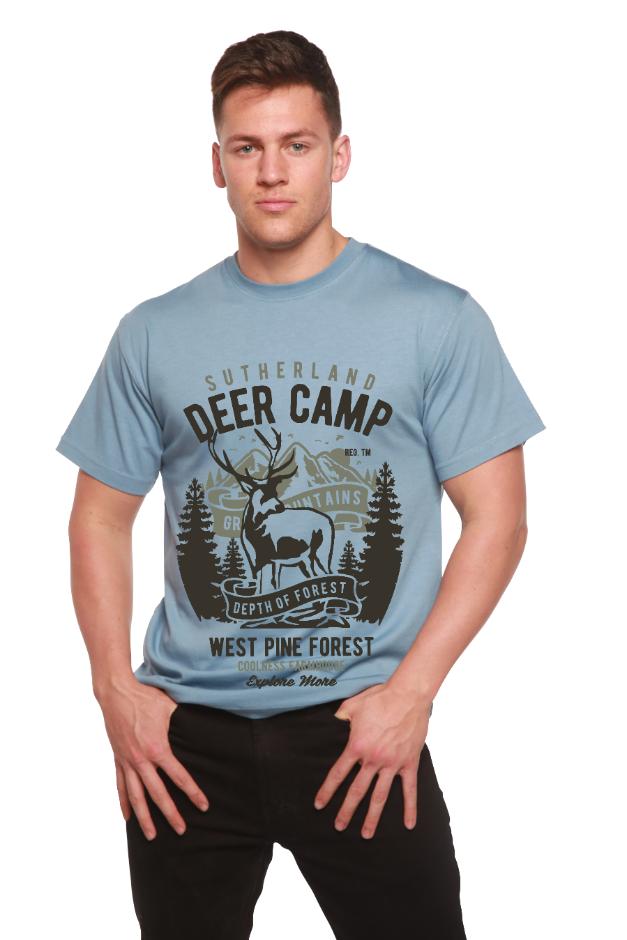 Deer Camp Men's Bamboo Viscose/Organic Cotton Short Sleeve Graphic T-Shirt - The7Letter