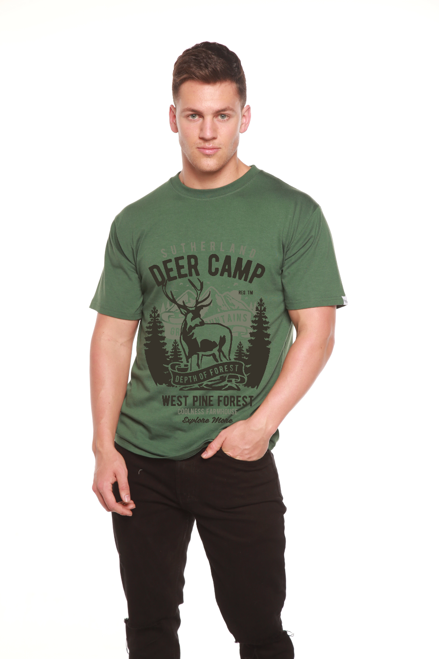 Deer Camp Men's Bamboo Viscose/Organic Cotton Short Sleeve Graphic T-Shirt - The7Letter