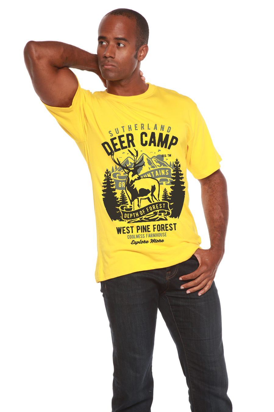 Deer Camp Men's Bamboo Viscose/Organic Cotton Short Sleeve Graphic T-Shirt - The7Letter