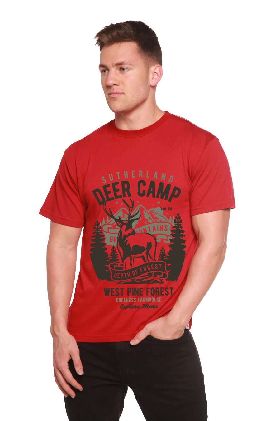 Deer Camp Men's Bamboo Viscose/Organic Cotton Short Sleeve Graphic T-Shirt - The7Letter